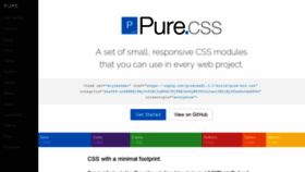 What Purecss.io website looked like in 2018 (5 years ago)