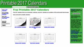 What Printable2017calendars.com website looked like in 2018 (5 years ago)