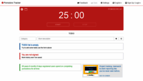 What Pomodoro-tracker.com website looked like in 2018 (5 years ago)