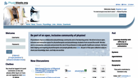 What Physioblasts.org website looked like in 2019 (5 years ago)