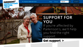 What Parkinsons.org.uk website looked like in 2019 (5 years ago)