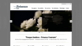 What Presencefuneraire.com website looked like in 2019 (5 years ago)