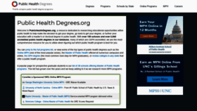 What Publichealthdegrees.org website looked like in 2019 (5 years ago)