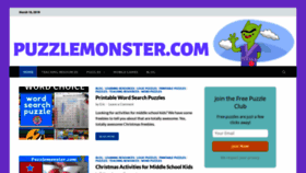 What Puzzlemonster.com website looked like in 2019 (5 years ago)