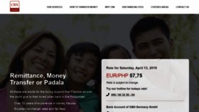 What Padala.de website looked like in 2019 (5 years ago)