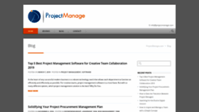 What Projectmanage.com website looked like in 2019 (5 years ago)