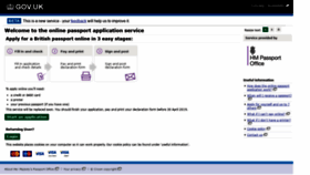 What Passportapplication.service.gov.uk website looked like in 2019 (5 years ago)