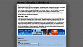 What Powersupplycalculator.net website looked like in 2019 (5 years ago)
