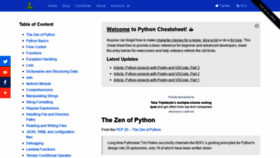 What Pythoncheatsheet.org website looked like in 2019 (4 years ago)