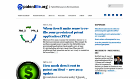 What Patentfile.org website looked like in 2019 (4 years ago)