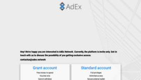 What Platform.adex.network website looked like in 2019 (4 years ago)