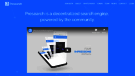 What Presearch.io website looked like in 2019 (4 years ago)