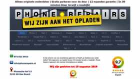What Phonerepairs.nl website looked like in 2019 (4 years ago)