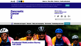 What Pancreaticcancer.org.uk website looked like in 2019 (4 years ago)