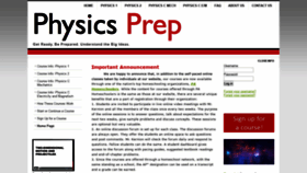 What Physics-prep.com website looked like in 2019 (4 years ago)
