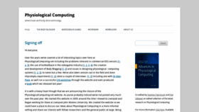 What Physiologicalcomputing.net website looked like in 2019 (4 years ago)