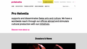 What Prohelvetia.ch website looked like in 2019 (4 years ago)