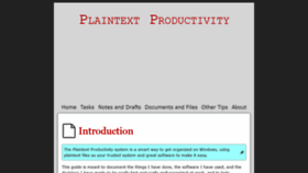 What Plaintext-productivity.net website looked like in 2019 (4 years ago)