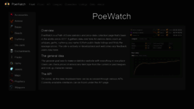 What Poe.watch website looked like in 2019 (6 years ago)