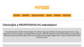What Profiponyva.hu website looked like in 2019 (4 years ago)