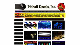 What Pinballdecals.com website looked like in 2019 (4 years ago)