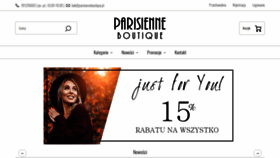What Parisienneboutique.pl website looked like in 2019 (4 years ago)