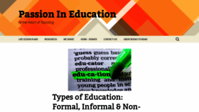 What Passionineducation.com website looked like in 2019 (4 years ago)