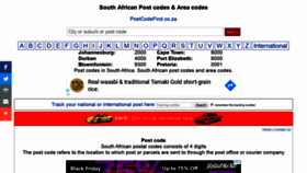 What Postcodefind.co.za website looked like in 2019 (5 years ago)