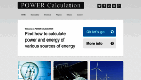 What Power-calculation.com website looked like in 2019 (4 years ago)