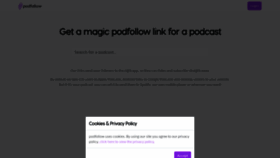 What Podfollow.com website looked like in 2019 (4 years ago)
