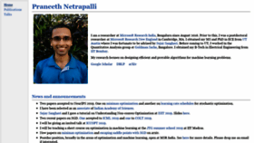 What Praneethnetrapalli.org website looked like in 2019 (6 years ago)