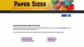 What Papersizes.org website looked like in 2019 (4 years ago)