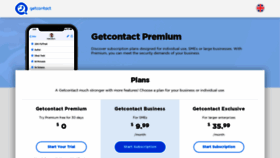 What Premium.getcontact.com website looked like in 2020 (4 years ago)