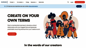 What Patreon.com website looked like in 2020 (4 years ago)