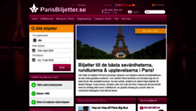 What Parisbiljetter.se website looked like in 2020 (4 years ago)