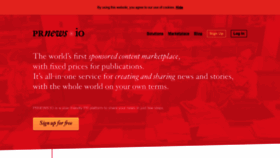 What Prnews.io website looked like in 2020 (4 years ago)