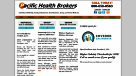 What Pacifichealthbrokers.com website looked like in 2020 (4 years ago)