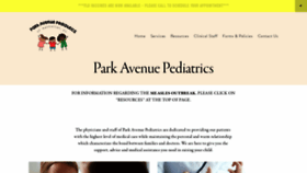 What Parkavenuepediatrics.com website looked like in 2020 (4 years ago)