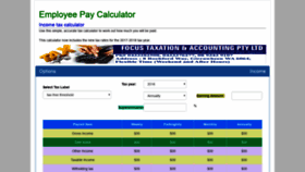 What Paycalculator.net.au website looked like in 2020 (4 years ago)