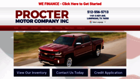 What Proctermotorcompany.com website looked like in 2020 (4 years ago)