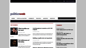 What Politicsweb.co.za website looked like in 2020 (4 years ago)