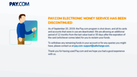 What Pay.com website looked like in 2020 (4 years ago)