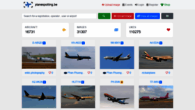 What Planespotting.be website looked like in 2020 (4 years ago)