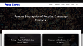 What Proudstories.com website looked like in 2020 (4 years ago)