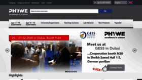 What Phywe-systeme.com website looked like in 2020 (4 years ago)