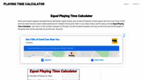 What Playingtimecalculator.com website looked like in 2020 (4 years ago)
