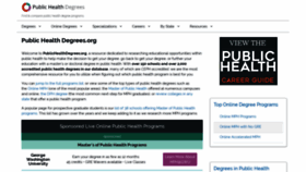 What Publichealthdegrees.org website looked like in 2020 (4 years ago)