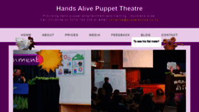 What Puppetshows.co.nz website looked like in 2020 (4 years ago)