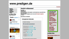 What Predigen.de website looked like in 2020 (4 years ago)