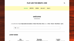 What Playlikethegreats.com website looked like in 2020 (4 years ago)